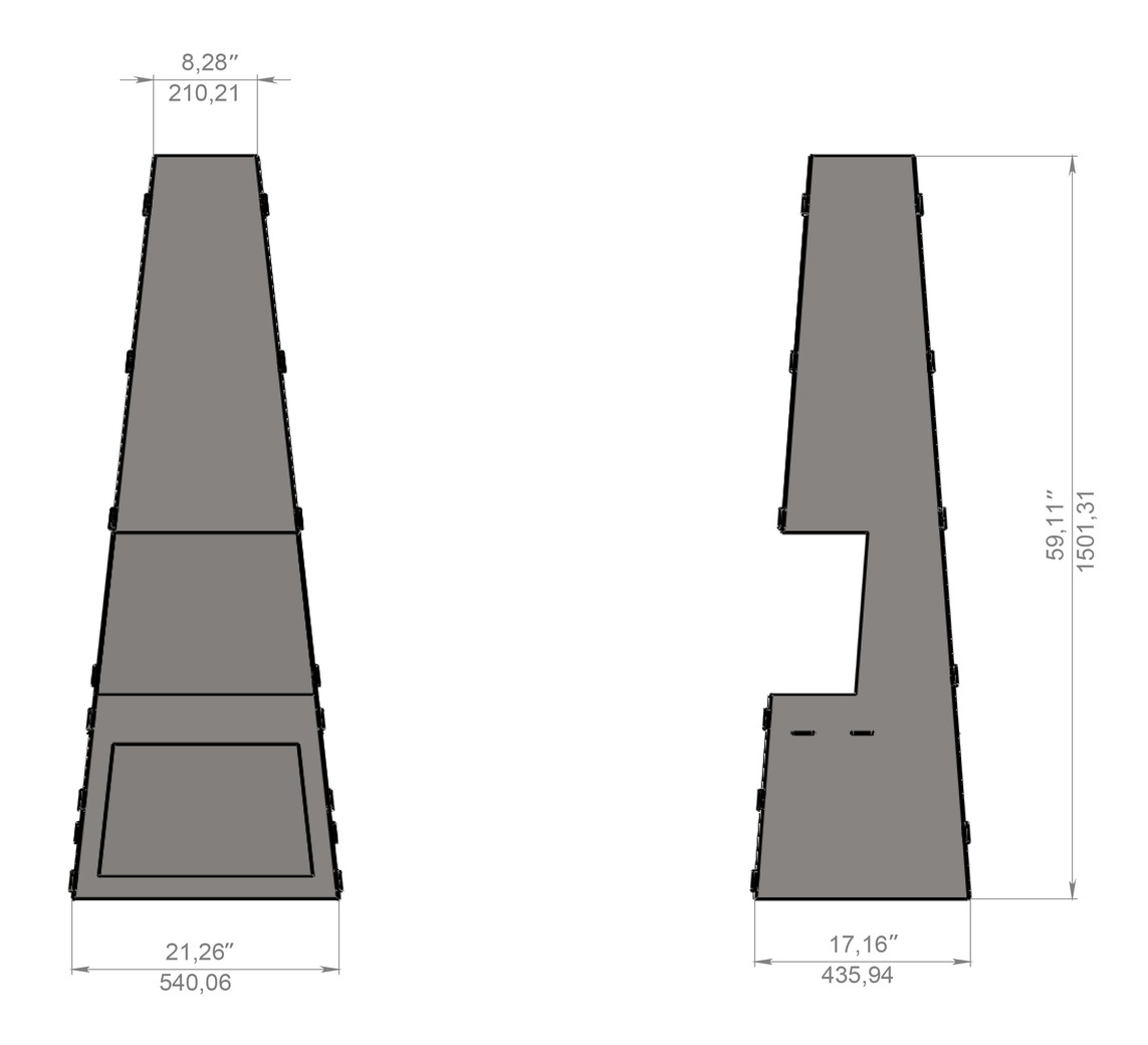 Caminetto da Giardino Pieghevole V2 1500 mm. File DXF per taglio laser, plasma. Braciere Chiminea. Фото 8