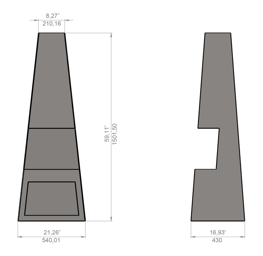 Backyard Welded Fireplace V2 59". DXF files for laser, plasma cutting. Chiminea Fire Pit. Фото 9