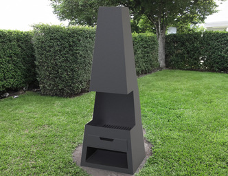 Șemineu de exterior V2 1500 mm cu sertar cenușă. Fișiere DXF pentru tăiere cu laser, plasmă. Chiminea