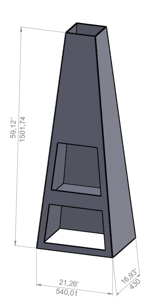 Garden Fireplace V3 59". DXF files for laser, plasma cutting. Pyramid Fire Pit. Фото 9