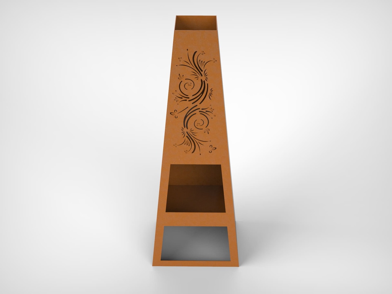 Garden Fireplace V3 59" with Ornament. DXF files for laser, plasma cutting. Pyramid Fire Pit. Фото 4