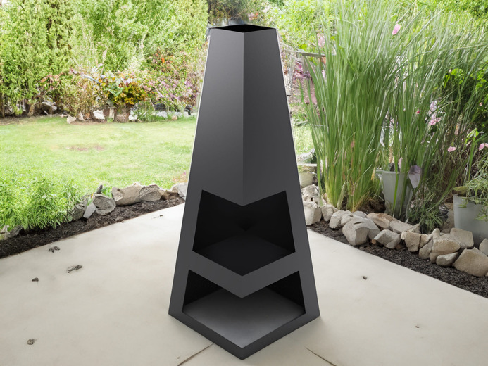 Lareira Externa para ar livre V4 1500 mm. Arquivos DXF para corte a laser e plasma. Lareira tipo Chaminea
