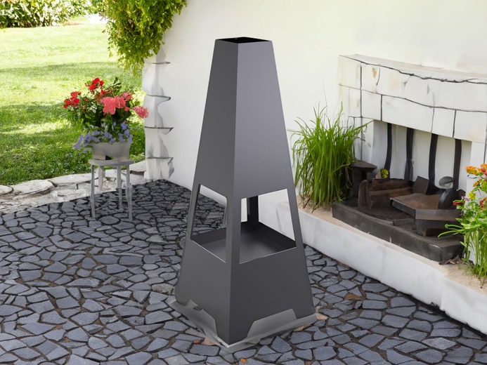 Patio Fireplace V5 59". DXF files for laser, plasma cutting. Chiminea Fire Pit