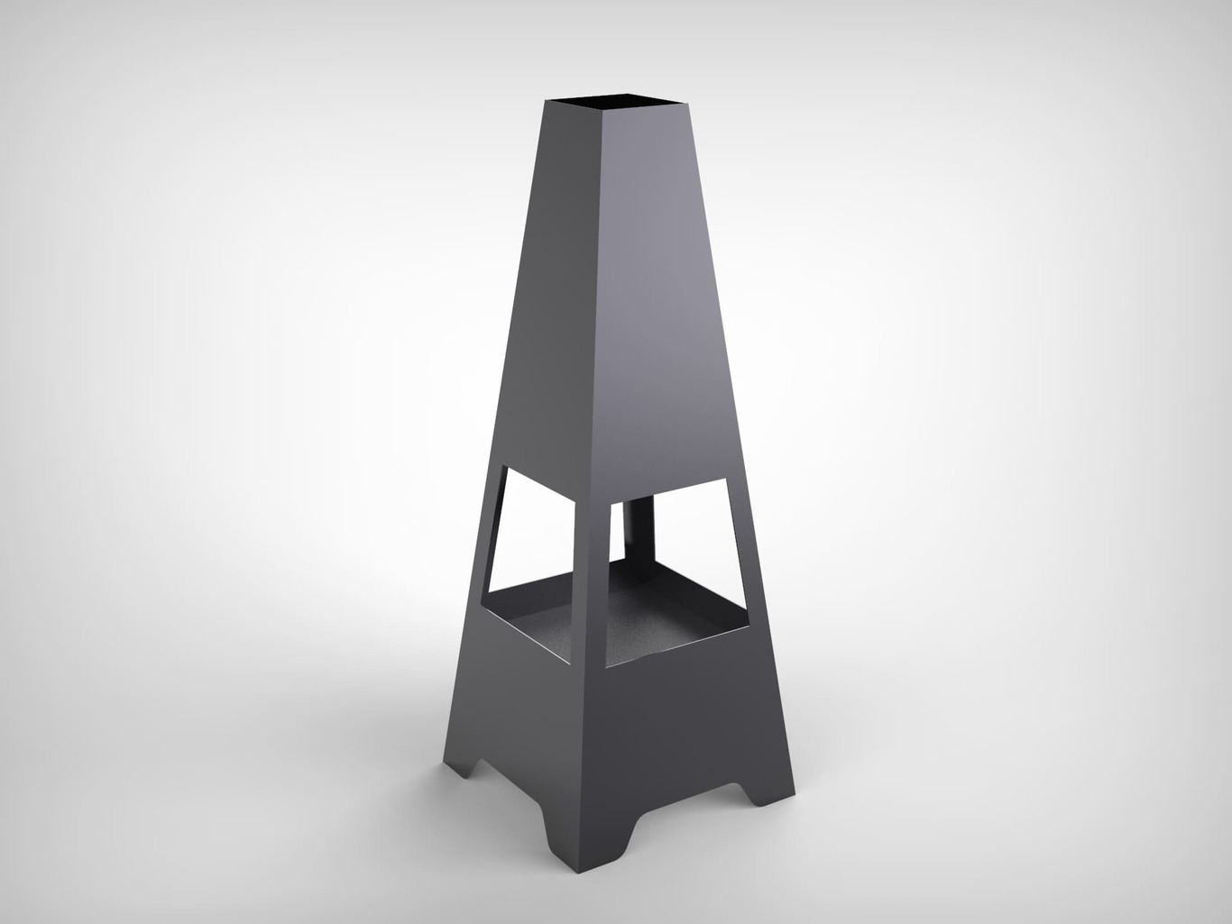 Patio Fireplace V5 59". DXF files for laser, plasma cutting. Chiminea Fire Pit. Фото 2