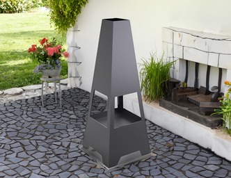 Patio Fireplace V5 59". DXF files for laser, plasma cutting. Chiminea Fire Pit