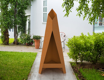 Backyard Fireplace V6 59". DXF files for laser, plasma cutting. Chiminea Fire Pit