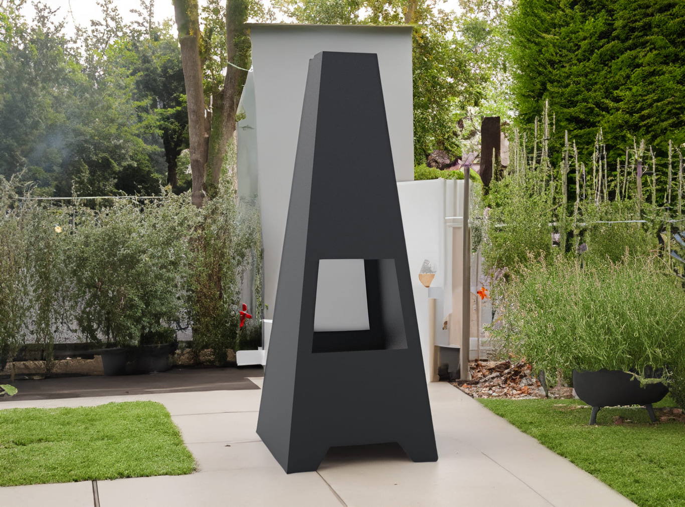 Lareira V7 1500 mm de Jardim. Arquivos DXF para corte a laser e plasma. Lareira Externa Pirâmide