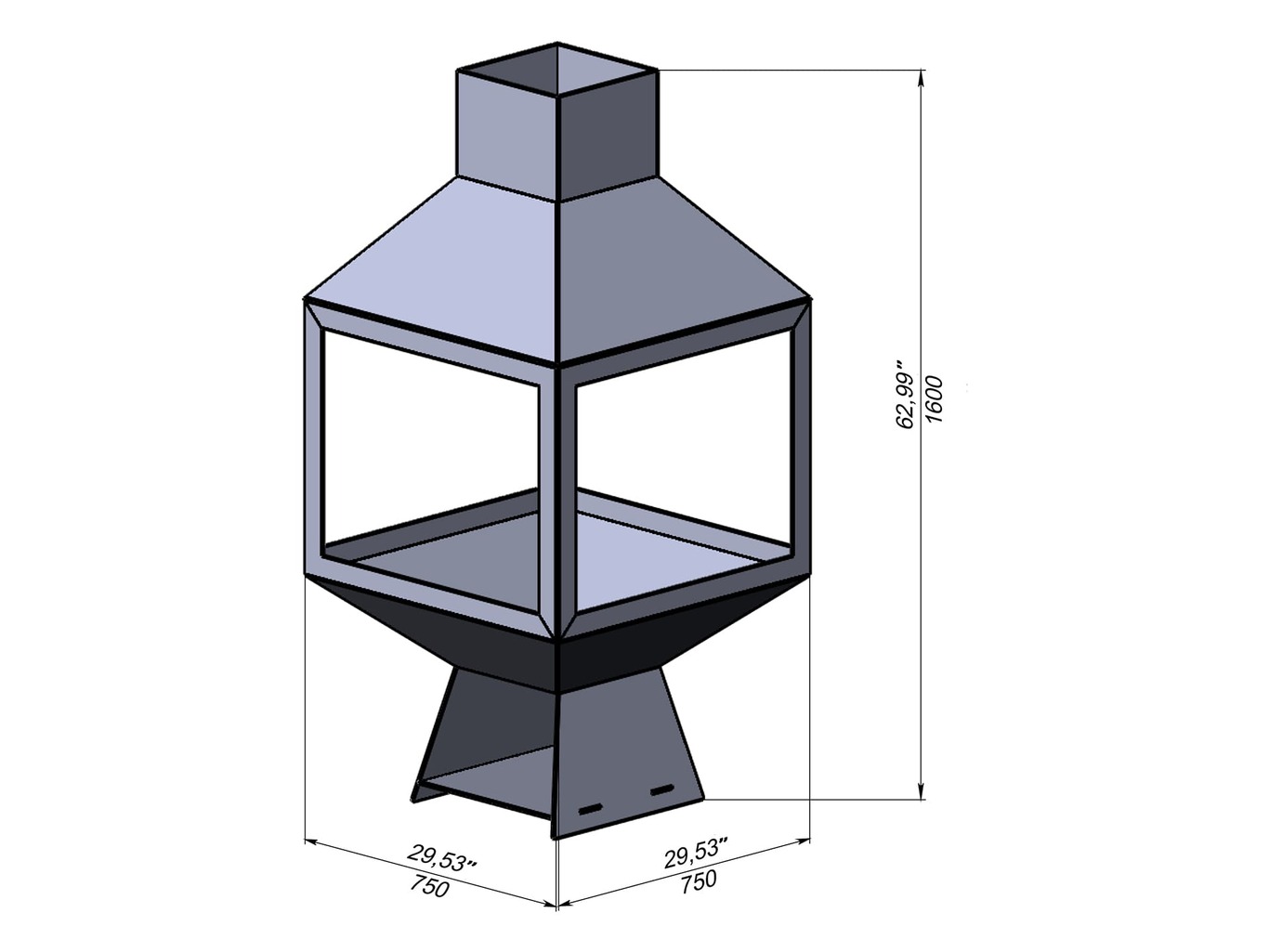 Șemineu exterior Spațiu deschis. Fișiere DXF pentru tăiere cu laser, plasmă. Chiminea. Фото 10