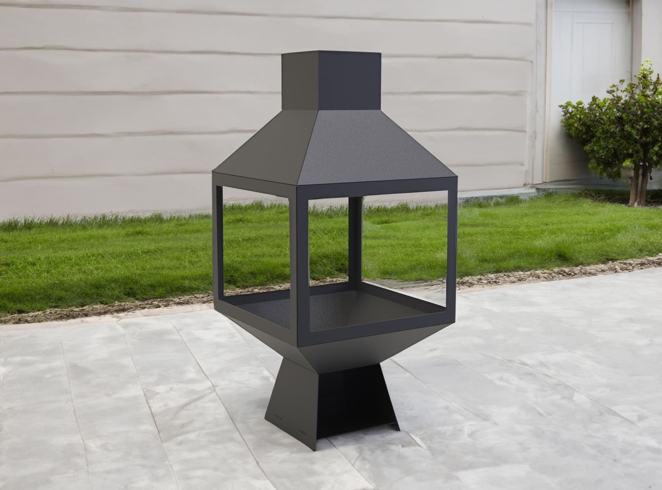 Șemineu exterior Spațiu deschis. Fișiere DXF pentru tăiere cu laser, plasmă. Chiminea