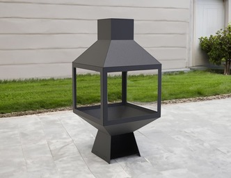 Șemineu exterior Spațiu deschis. Fișiere DXF pentru tăiere cu laser, plasmă. Chiminea