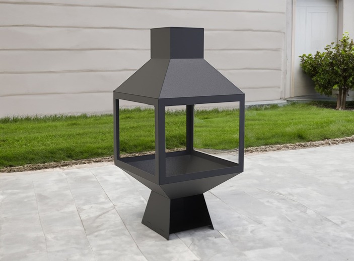 Șemineu exterior Spațiu deschis. Fișiere DXF pentru tăiere cu laser, plasmă. Chiminea