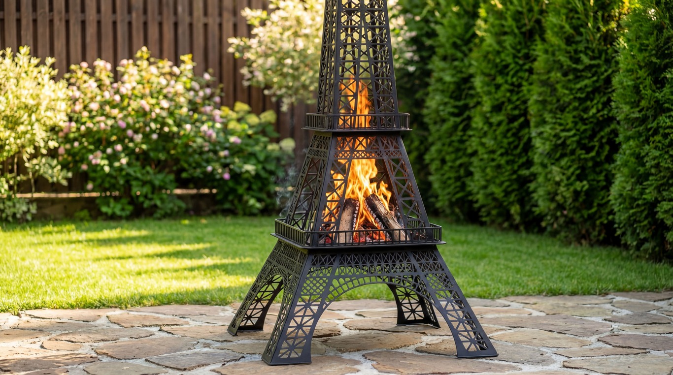 Caminetto da Giardino Torre Eiffel. File DXF per taglio laser, plasma. Braciere Chiminea. Фото 2