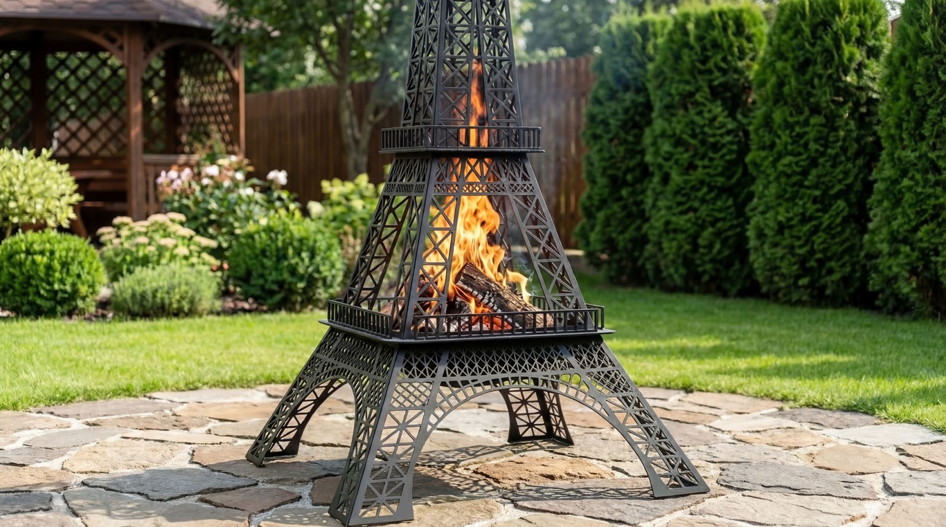 Caminetto da Giardino Torre Eiffel. File DXF per taglio laser, plasma. Braciere Chiminea. Фото 3