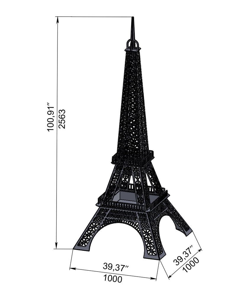 Caminetto da Giardino Torre Eiffel. File DXF per taglio laser, plasma. Braciere Chiminea. Фото 11
