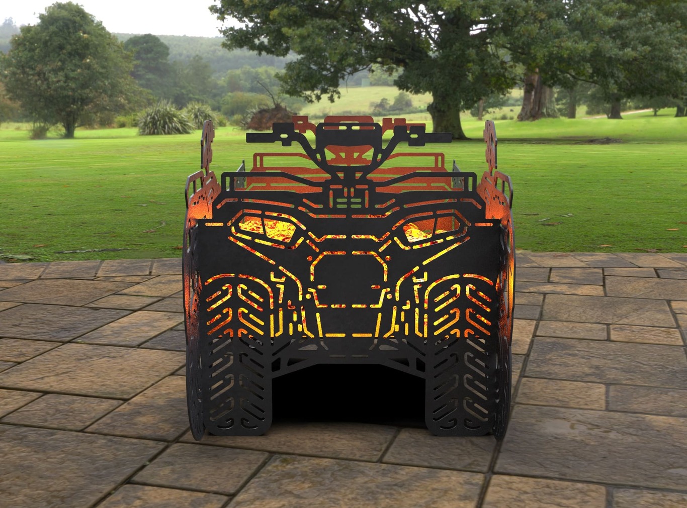 All-terrain Vehicle Fire Pit Grill. DXF, SVG files for laser, plasma cutting