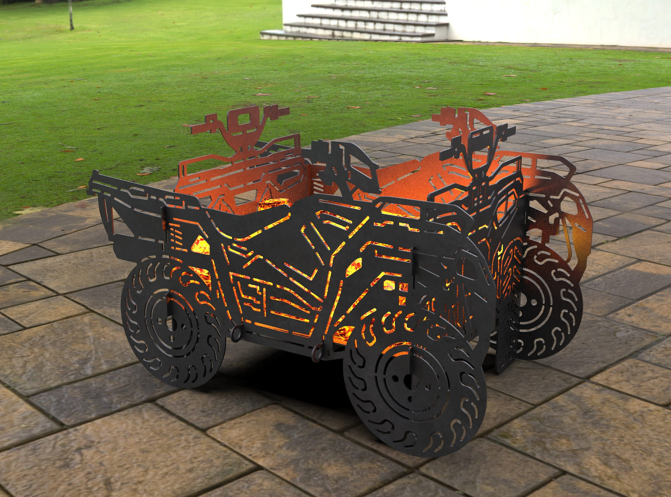 All-terrain Vehicle Fire Pit Grill. DXF, SVG files for laser, plasma cutting. Фото 3