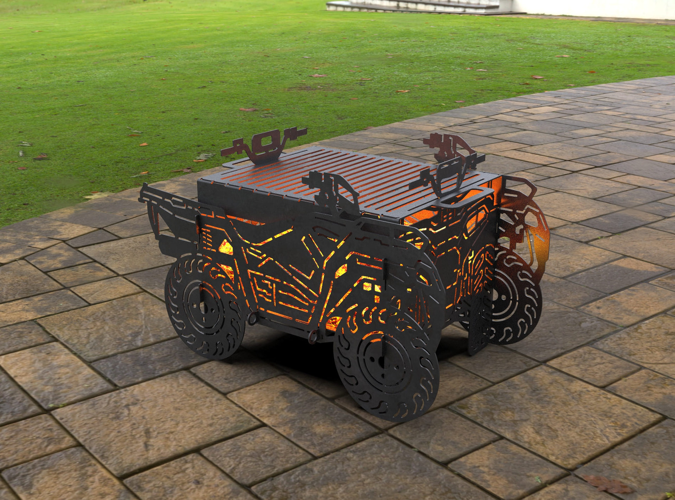All-terrain Vehicle Fire Pit Grill. DXF, SVG files for laser, plasma cutting. Фото 4
