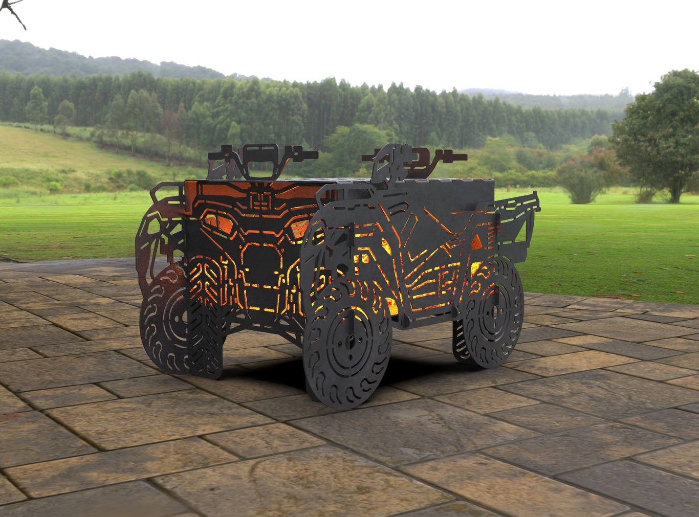 All-terrain Vehicle Fire Pit Grill. DXF, SVG files for laser, plasma cutting. Фото 5