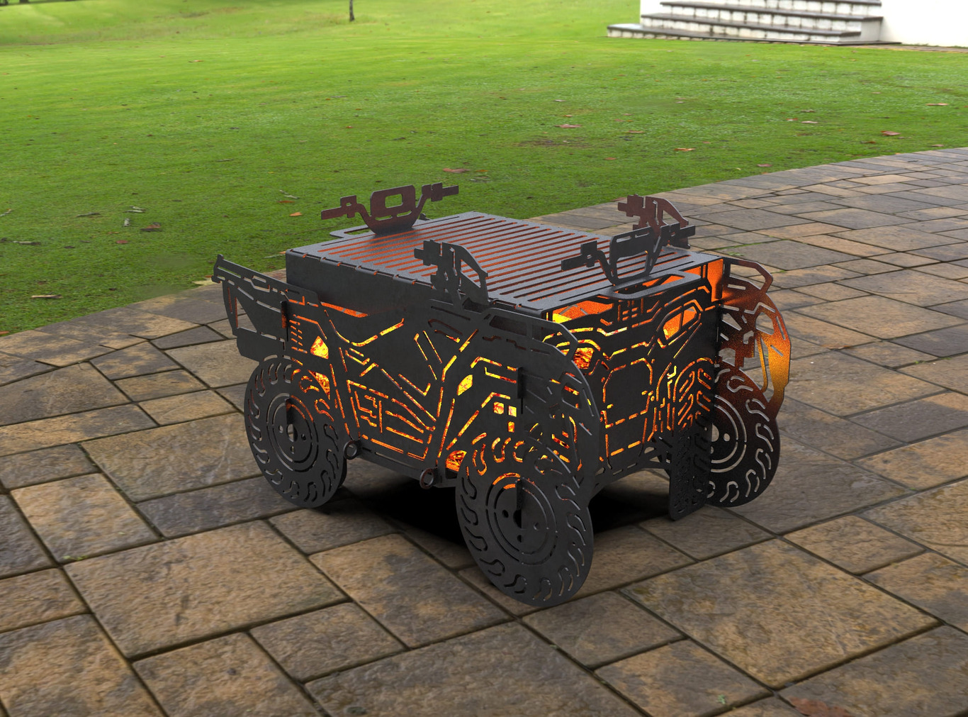 All-terrain Vehicle Fire Pit Grill. DXF, SVG files for laser, plasma cutting. Фото 6