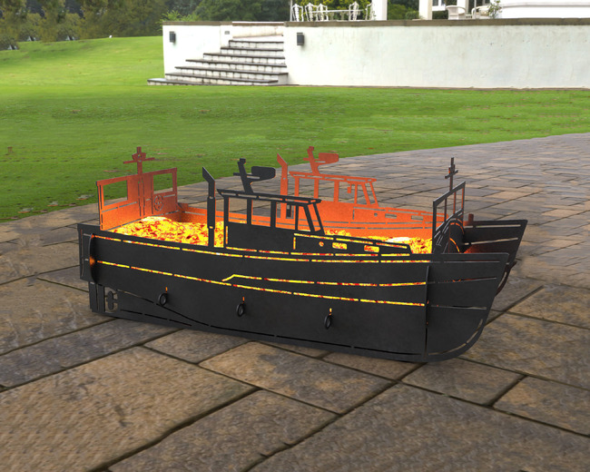Boat Fire Pit Grill. DXF, SVG files for laser, plasma cutting