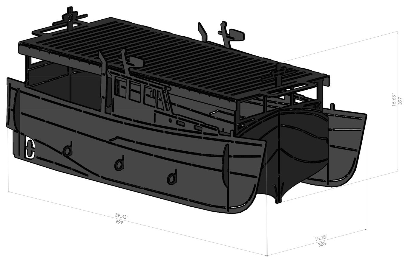 Boat Fire Pit Grill. DXF, SVG files for laser, plasma cutting. Фото 10