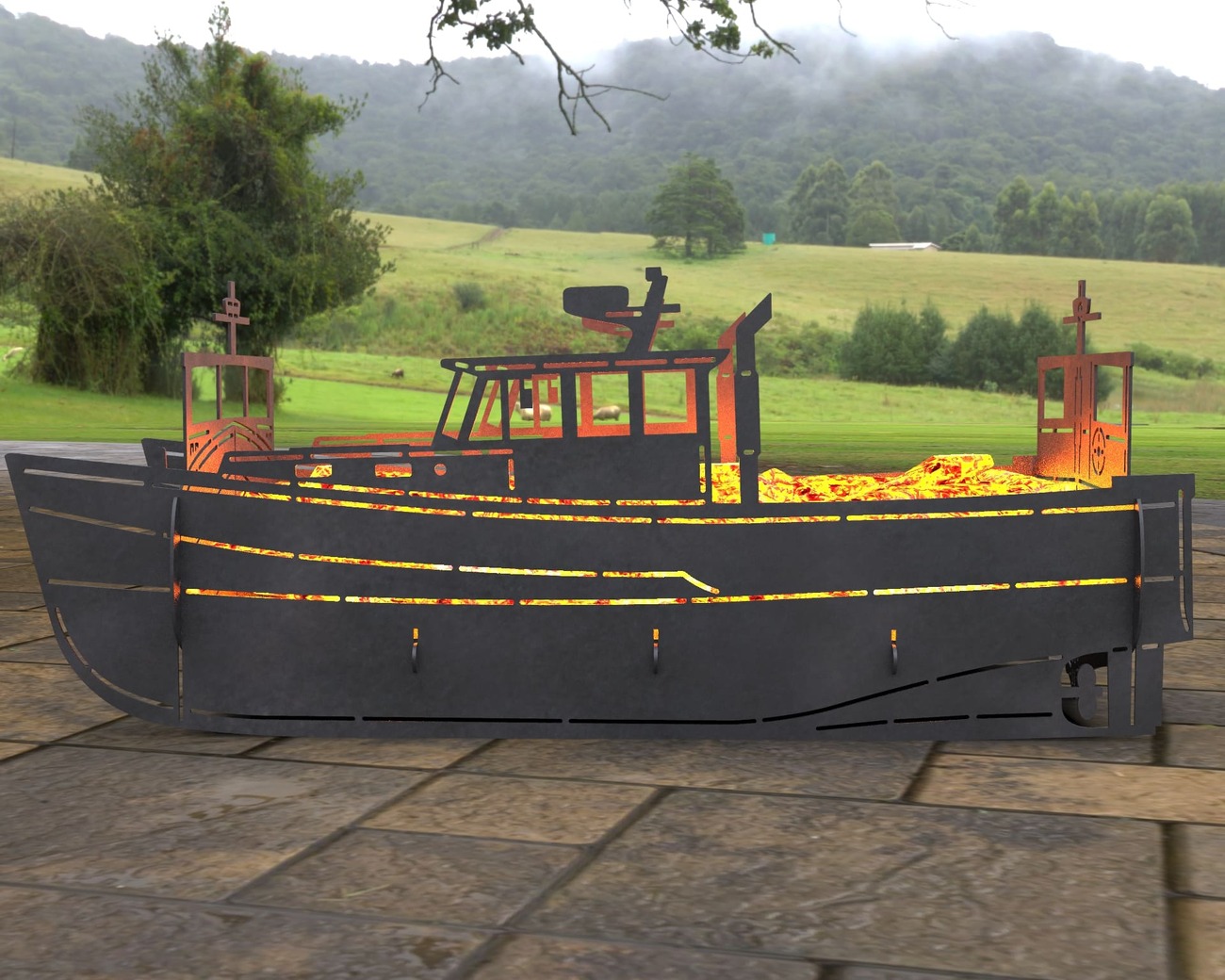 Boat Fire Pit Grill. DXF, SVG files for laser, plasma cutting. Фото 5