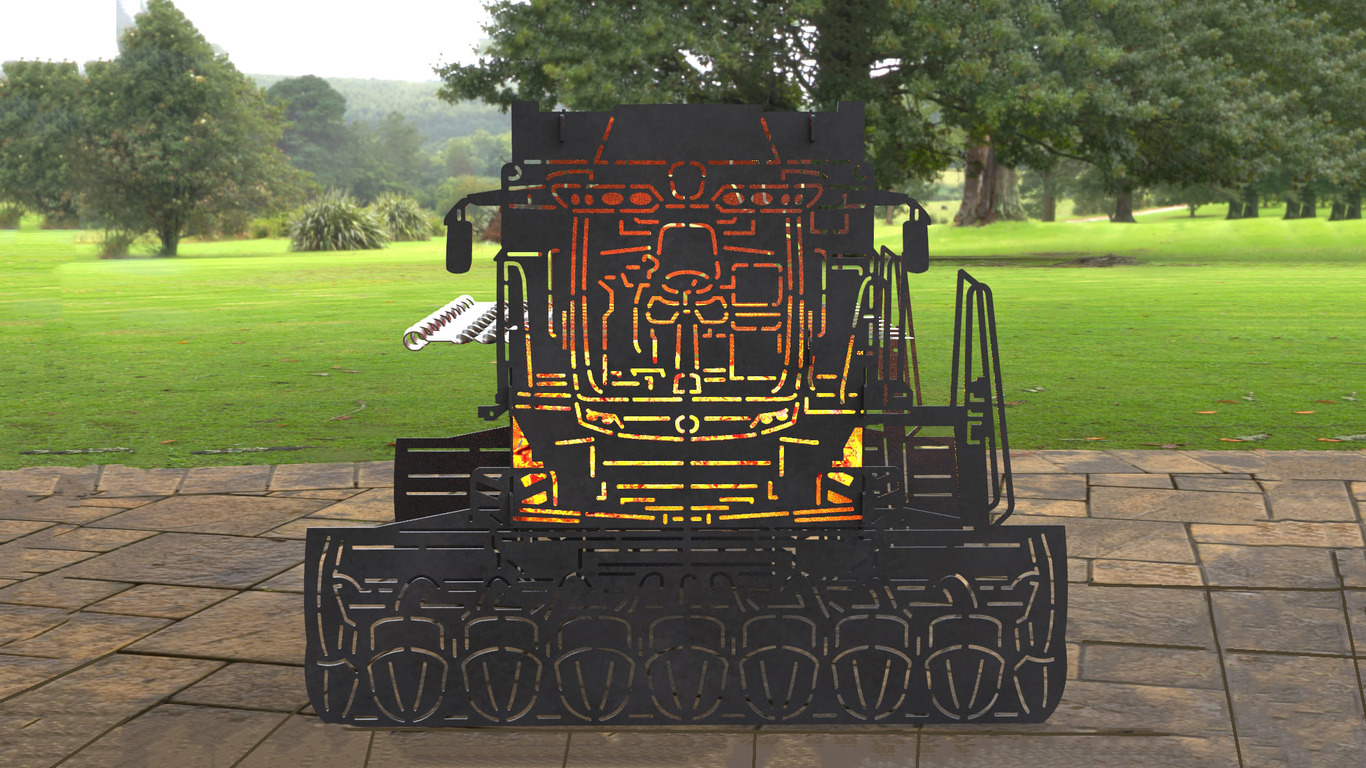 Combine Harvester Fire Pit Grill. DXF, SVG files for laser, plasma cutting