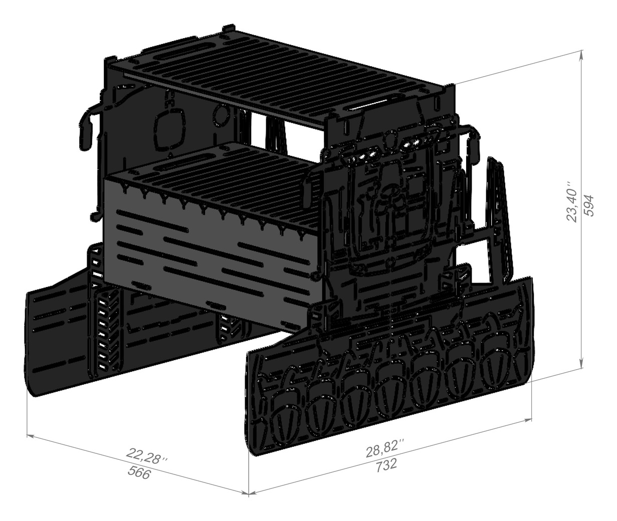 Combine Harvester Fire Pit Grill. DXF, SVG files for laser, plasma cutting. Фото 8