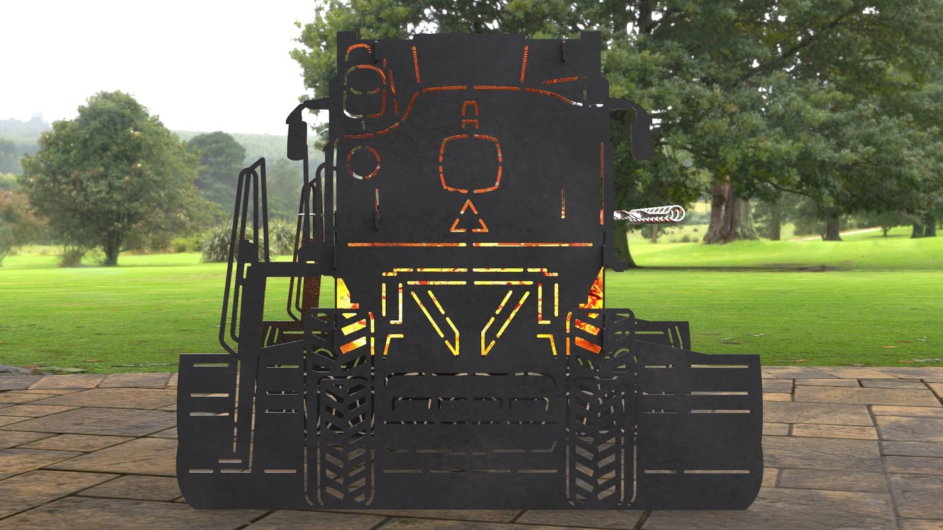 Combine Harvester Fire Pit Grill. DXF, SVG files for laser, plasma cutting. Фото 2