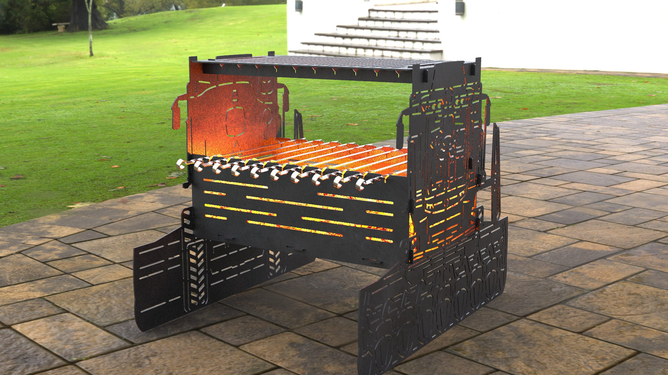 Combine Harvester Fire Pit Grill. DXF, SVG files for laser, plasma cutting. Фото 3