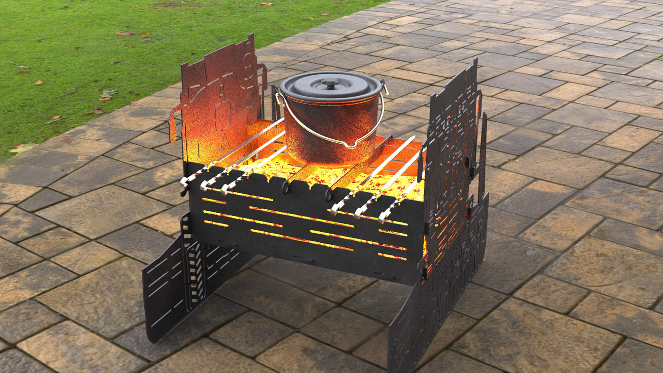 Combine Harvester Fire Pit Grill. DXF, SVG files for laser, plasma cutting. Фото 4