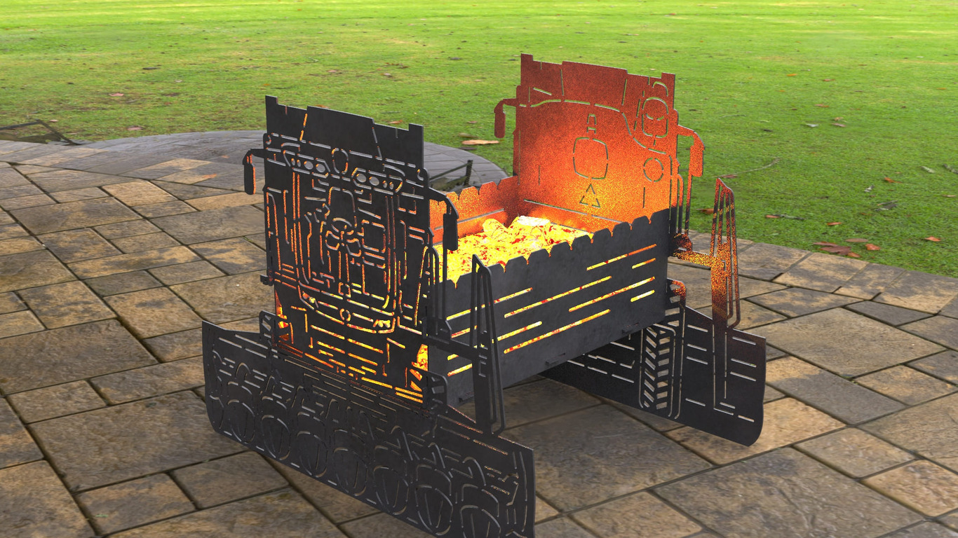 Combine Harvester Fire Pit Grill. DXF, SVG files for laser, plasma cutting. Фото 6