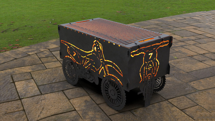 Dirt Bike Fire Pit Grill. DXF, SVG files for laser, plasma cutting
