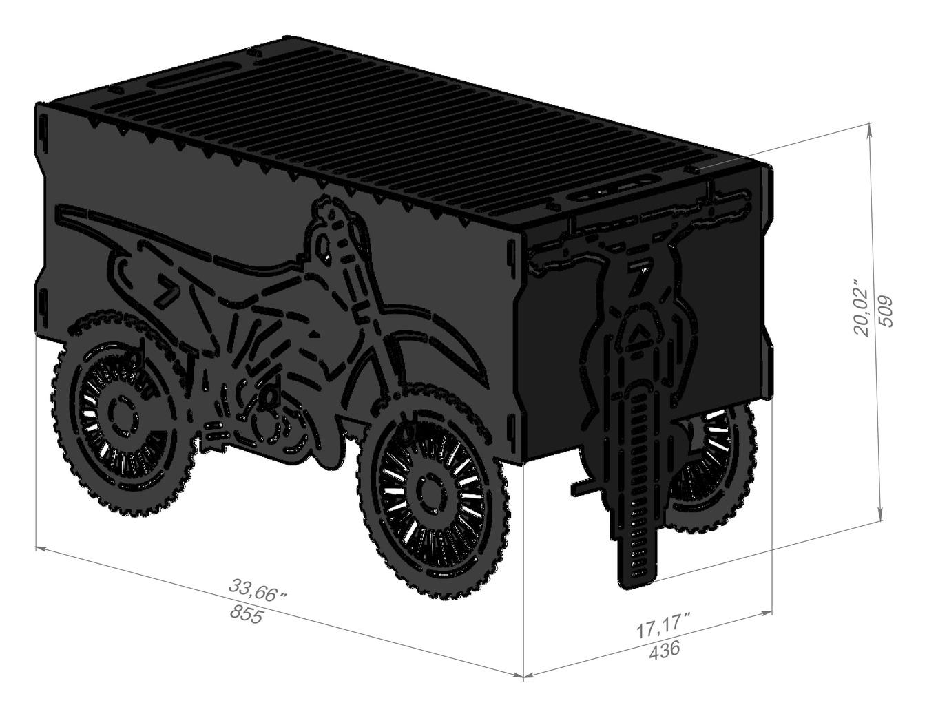 Dirt Bike Fire Pit Grill. DXF, SVG files for laser, plasma cutting. Фото 10