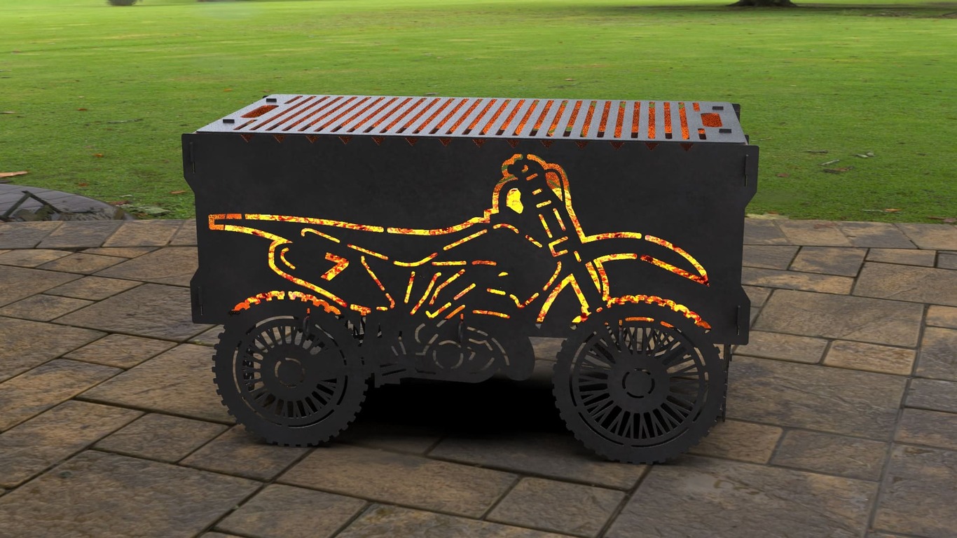Dirt Bike Fire Pit Grill. DXF, SVG files for laser, plasma cutting. Фото 3