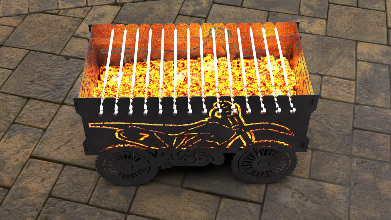 Dirt Bike Fire Pit Grill. DXF, SVG files for laser, plasma cutting. Фото 5