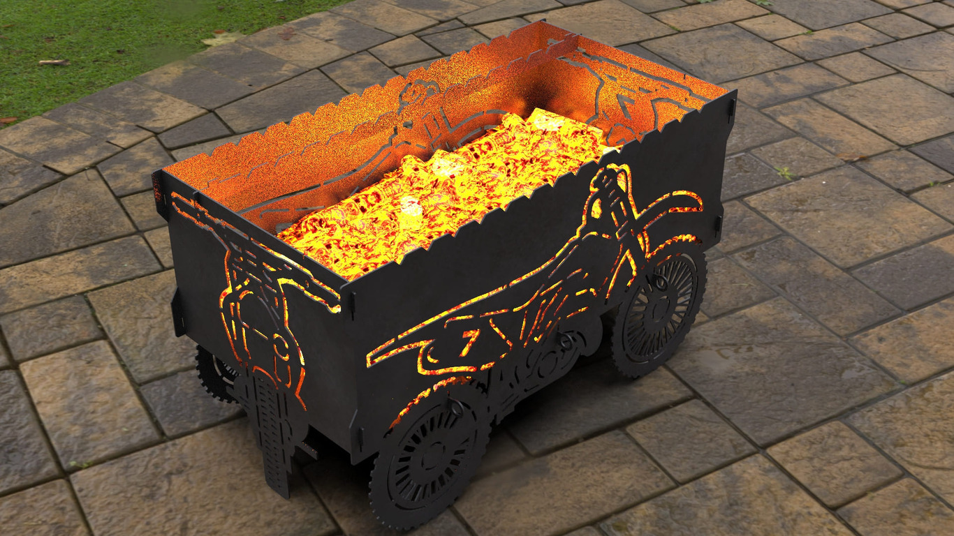 Dirt Bike Fire Pit Grill. DXF, SVG files for laser, plasma cutting. Фото 7