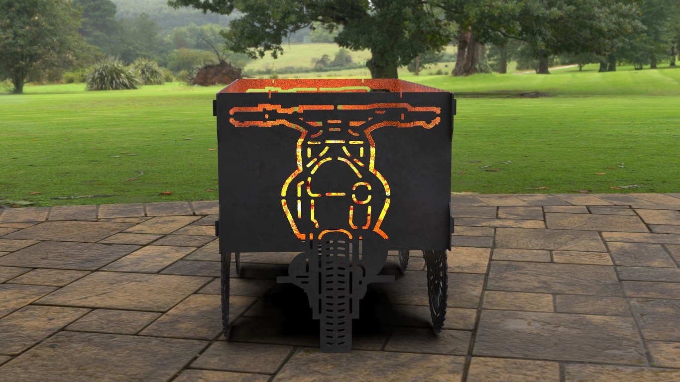 Dirt Bike Fire Pit Grill. DXF, SVG files for laser, plasma cutting. Фото 8