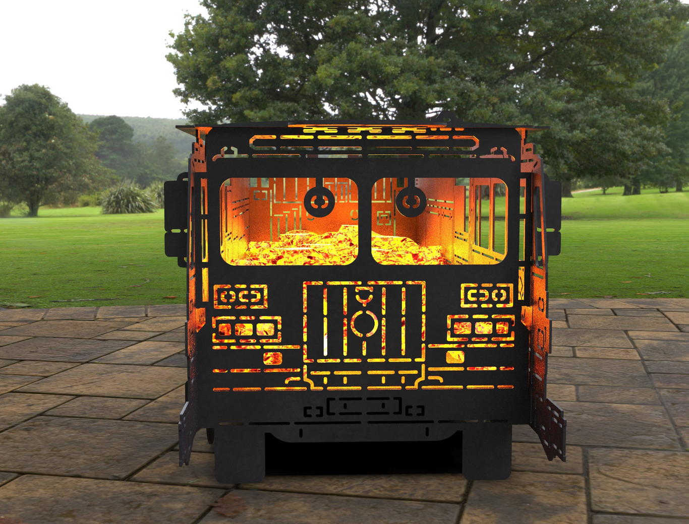 Barbecue a Legna Camion dei Pompieri. File DXF, SVG per taglio laser, plasma. Фото 3