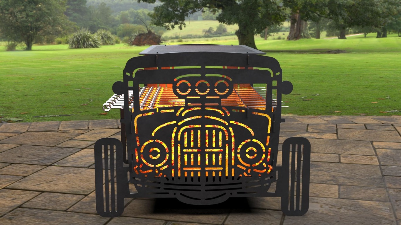 Hot Rod Fire Pit Grill. DXF, SVG files for laser, plasma cutting