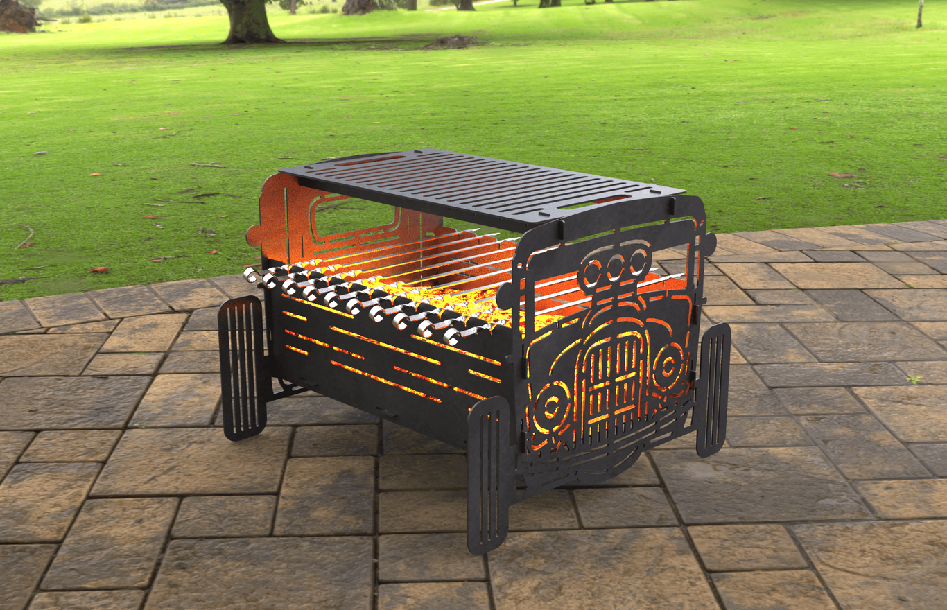 Hot Rod Fire Pit Grill. DXF, SVG files for laser, plasma cutting. Фото 3