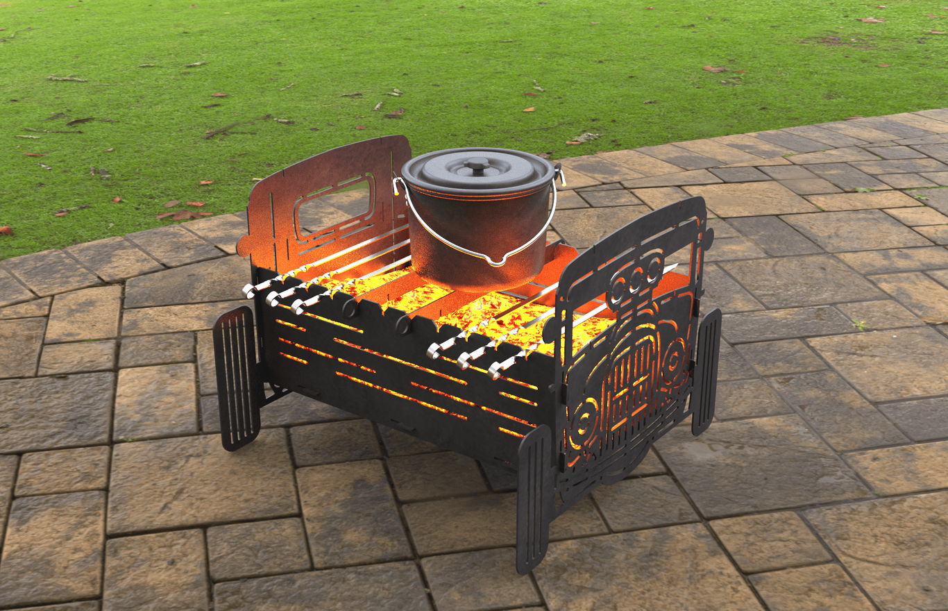 Hot Rod Fire Pit Grill. DXF, SVG files for laser, plasma cutting. Фото 4