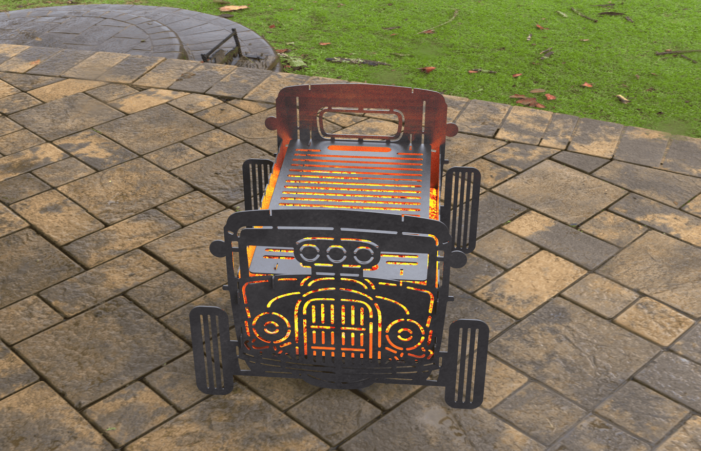 Hot Rod Fire Pit Grill. DXF, SVG files for laser, plasma cutting. Фото 6