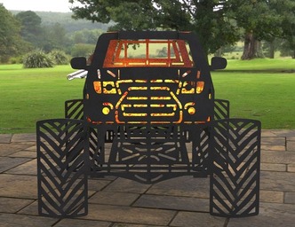 Monster Truck Fire Pit Grill. DXF, SVG files for laser, plasma cutting