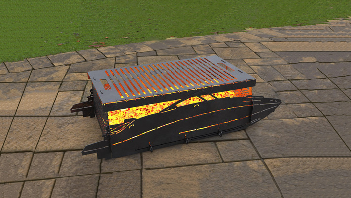 Motorboat Fire Pit Grill. DXF, SVG files for laser, plasma cutting