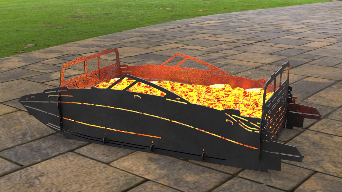 Motorboat Fire Pit Grill. DXF, SVG files for laser, plasma cutting. Фото 5