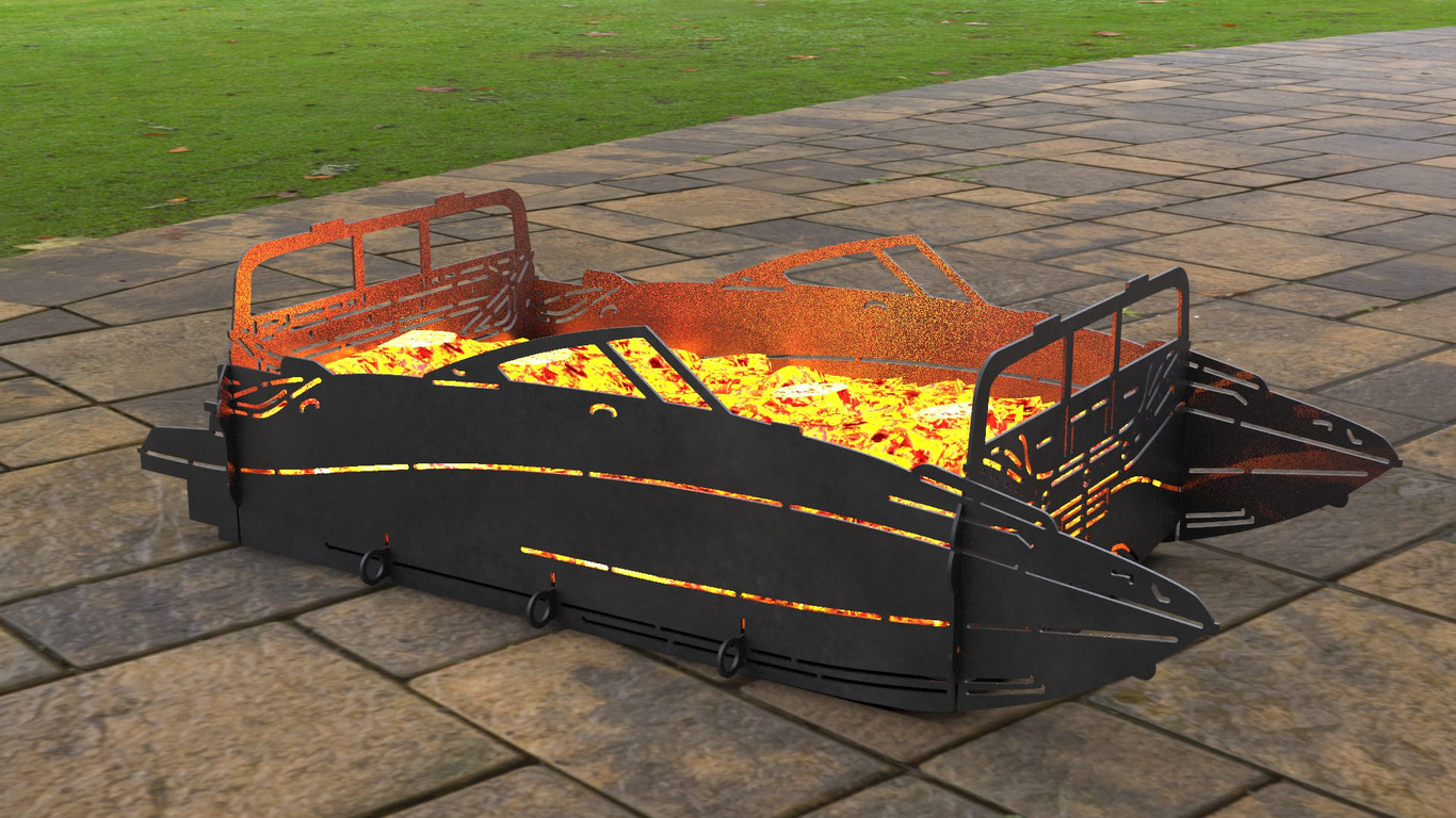 Motorboat Fire Pit Grill. DXF, SVG files for laser, plasma cutting. Фото 6