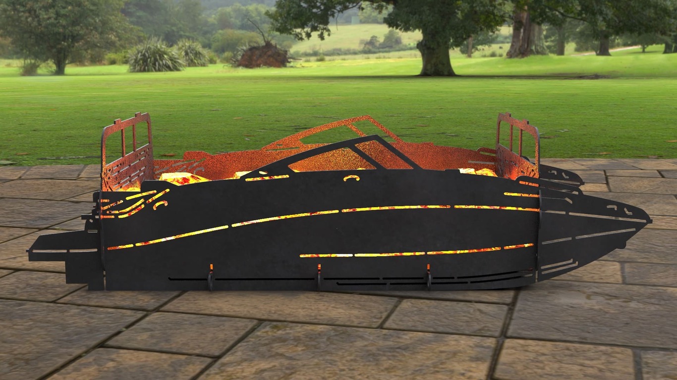Motorboat Fire Pit Grill. DXF, SVG files for laser, plasma cutting. Фото 8