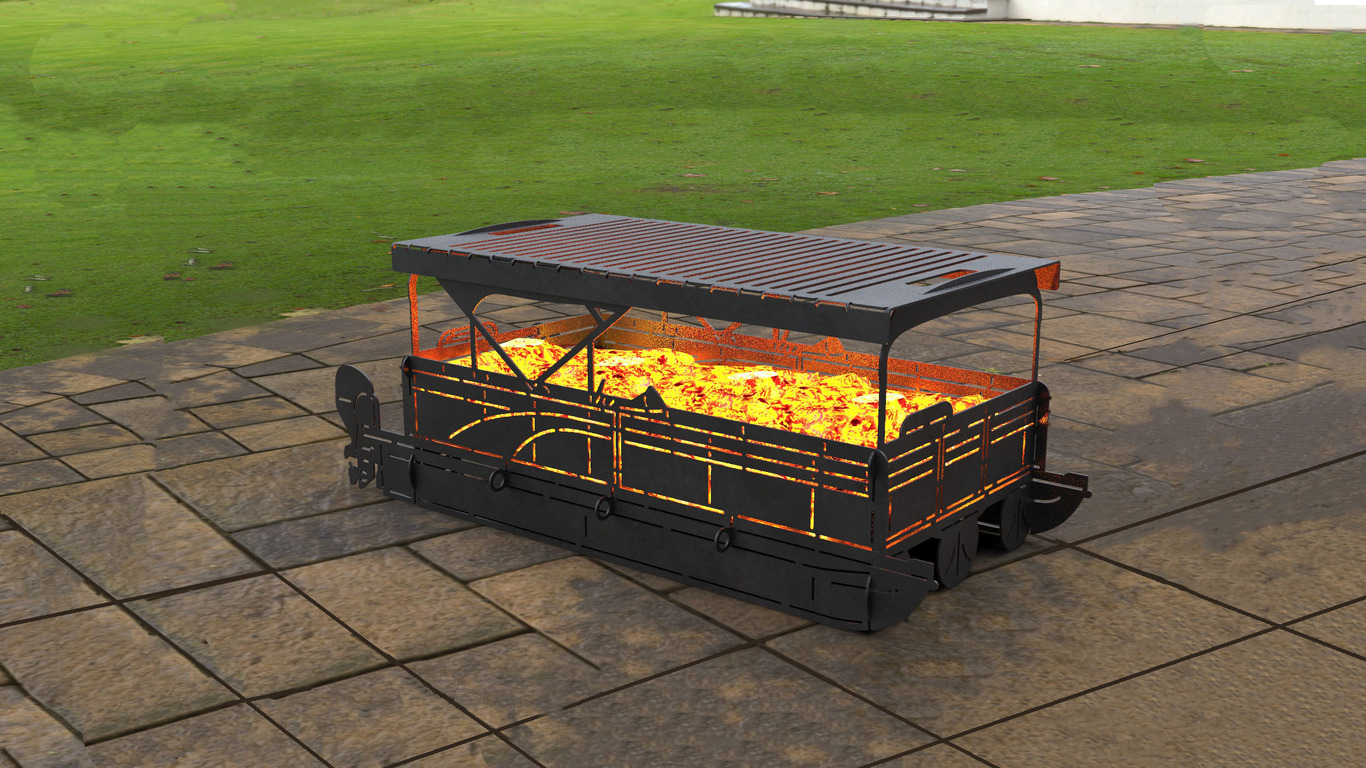 Pontoon Boat Fire Pit Grill. DXF, SVG files for laser, plasma cutting
