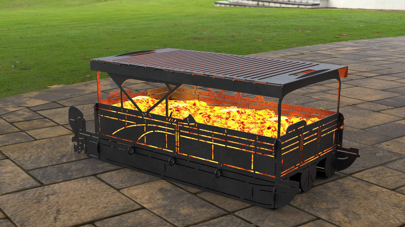 Pontoon Boat Fire Pit Grill. DXF, SVG files for laser, plasma cutting. Фото 4